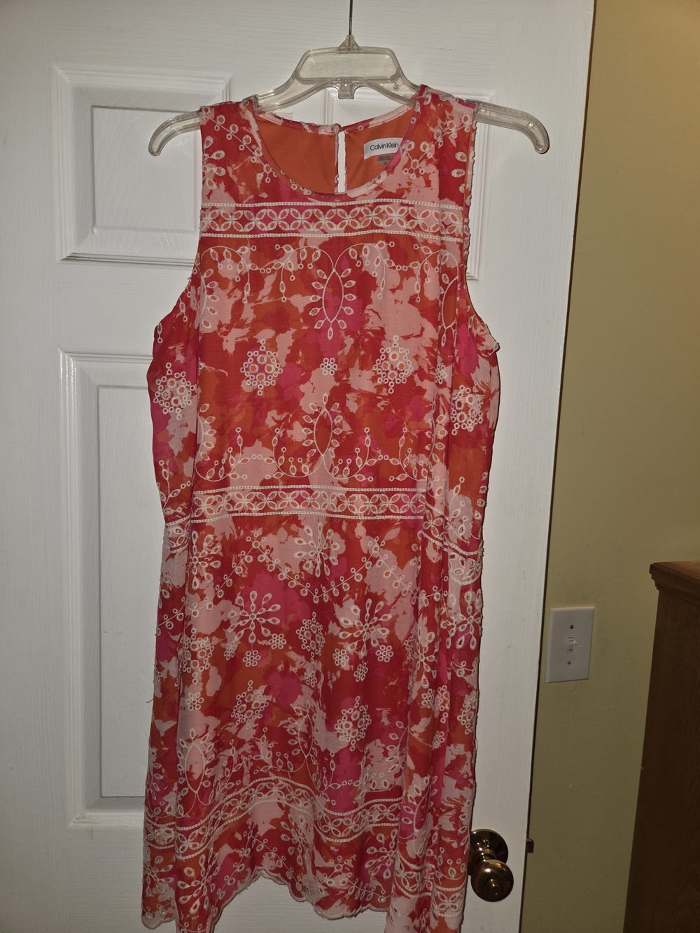 Calvin Klein Coral Pink Floral Sleeveless Dress